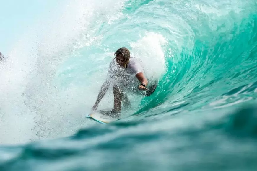 Surfing in the sea is an exhilarating dance with nature